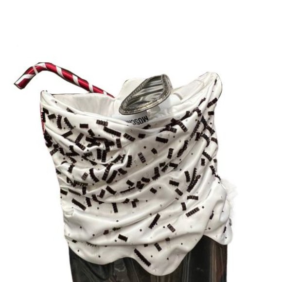 SS22 RUNWAY $5880 MOSCHINO COUTURE Jeremy Scott Milkshake Straw Asymmetric Dress - Picture 8 of 16